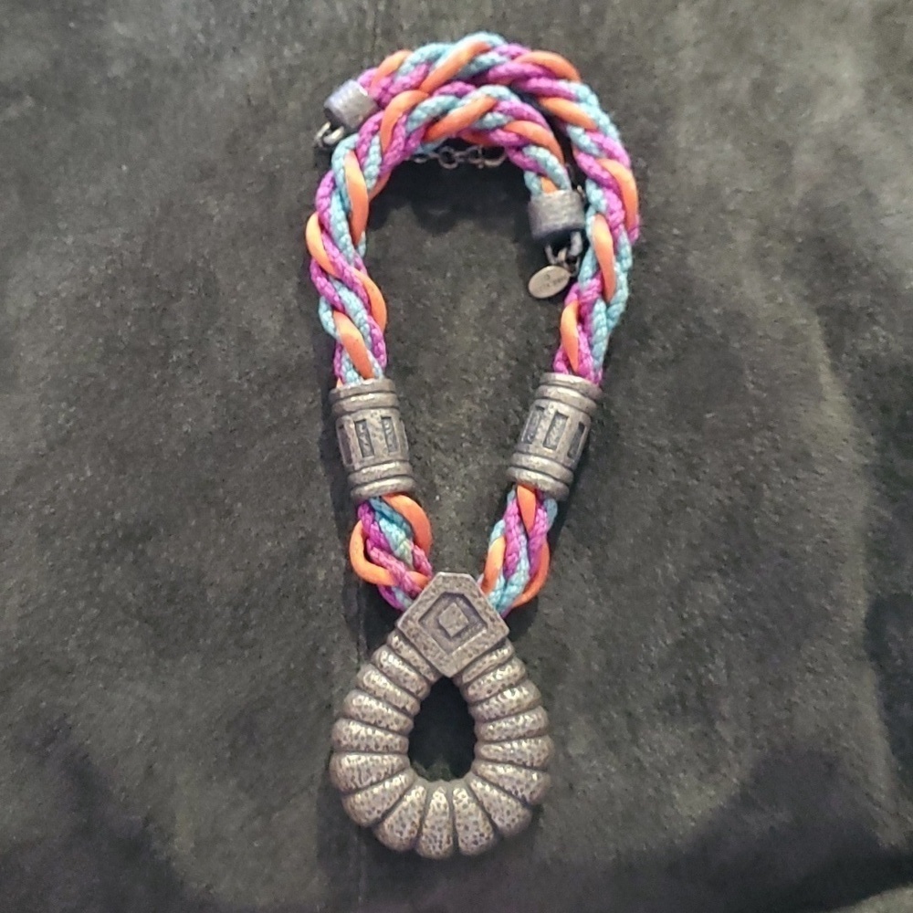 MULTICOLOR MULTISTRAND ROPE NECKLACE CHUNKY